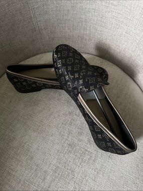 Black Monogram Loafers - Women's Black Loafers